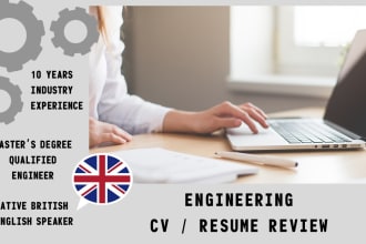 review your resume or CV as a british engineer