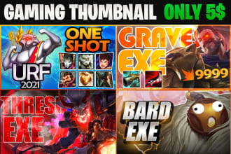 design a gaming league of legends thumbnail