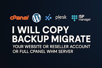 copy backup migrate your website or reseller account or full cpanel whm server