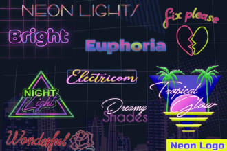 make neon logo, graphic, artwork