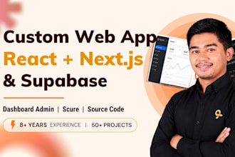 custom web developer with react, next, and supabase