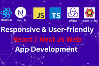 do react js, next js, typescript frontend, or full stack web development