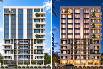 create photorealistic 3d architectural exterior rendering