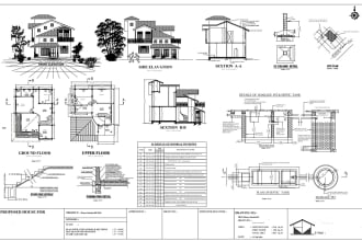 draw architectural and construction floor plan, elevations for permit