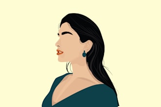 do minimalist vector illustration, minimalist vector portrait