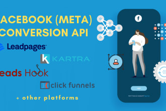 setup facebook meta conversion API pixel tracking for funnel or website