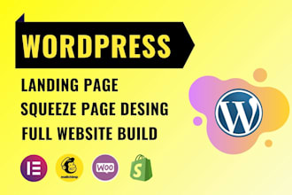 build lovely wordpress website landing page using elementor
