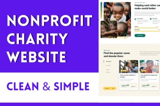 create non profit website, charity website, for nonprofit charity donation