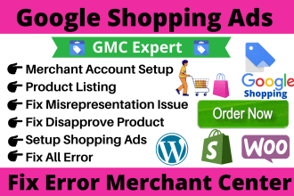 fix error merchant center and setup google shopping ads
