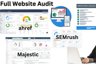 do site audit with ahref semrush majestic to find and fix the issues