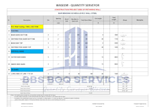 provide rebar detailing and bar bending schedules bbs
