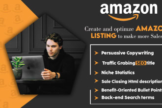 write amazon fba product listing and SEO descriptions