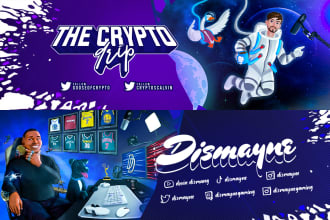 design an epic youtube banner, the logo with premium artwork