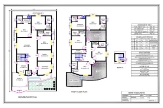 provide simple 2d ground floor plan auto cad
