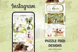 design social media post instagram puzzle carousel facebook ads