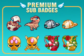 create custom premium twitch sub badges