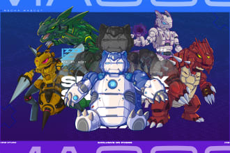 draw mecha mascot, mecha pokemon or your favorite robot originality