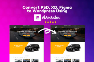 convert psd, xd, figma to wordpress using elementor