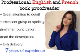provide book editing and proofreading english french