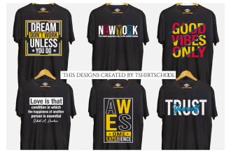 create trendy and minimalist typography t shirt design