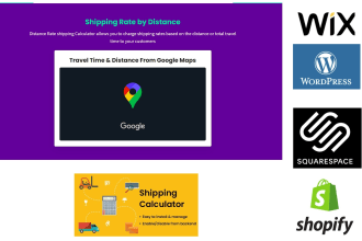 develop web shipping calculator with distance or travel time