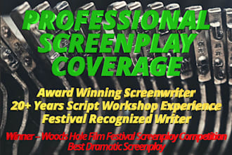 provide professional screenplay coverage and script notes