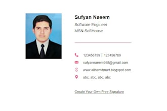 design HTML email signature, clickable HTML email signature
