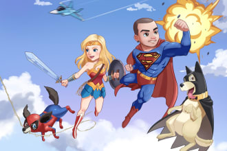 draw you as dc marvel superhero style professionally