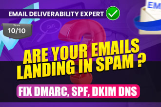 fix dmarc, spf, dkim dns for inbox delivery and prevent spam