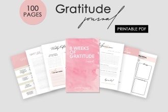 deliver a 100 pages gratitude journal and planner in pdf book