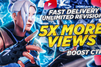 design eye catching gaming thumbnail for youtube