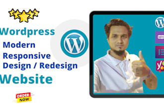 develop a modern web design and responsive wordpress website
