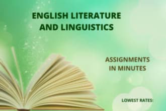 write and assist in english literature and linguistics articles