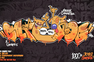 create custom graffiti lettering logo design