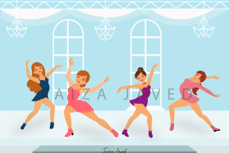 create 2d flat vector illustrations and vector art for your website, blog, app