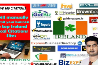 submit 50 local citations for irish business SEO