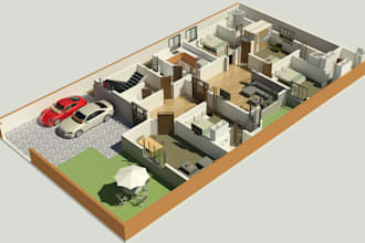 make 3d floor plan, 2d floor plan, rendering