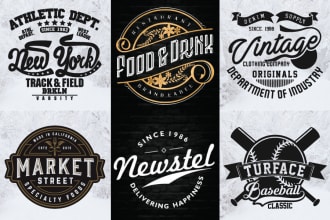 do custom logo design with vintage and retro styles