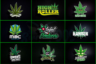 design best cannabis, hemp, weed, marijuana and vape logo