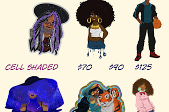 create diverse black and brown character designs