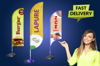 design feather flag, teardrop, poll up banner