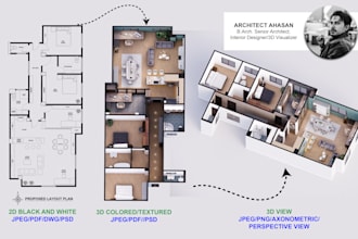 2d, 3d architectural floor plans for real estate, property listings