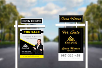 design unique real estate yard sign banner and car magnet within 24hrs