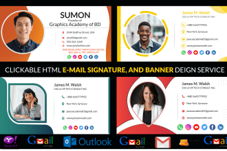 create HTML clickable e mail signature and banner design