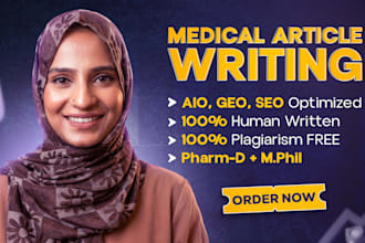 do medical article writing for medical, health blogs in health niche