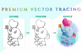 do quality vector tracing, convert logo to vector, vectorize icon and image