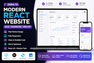 convert figma to modern react saas dashboard and web app