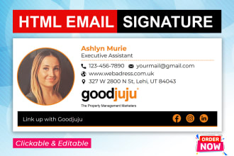 make clickable HTML email signature for outlook,gmail, apple
