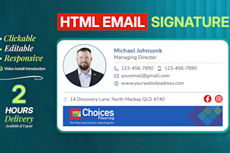 design clickable html email signature and animated email signature