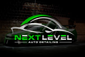 create modern car details, car wash logo design